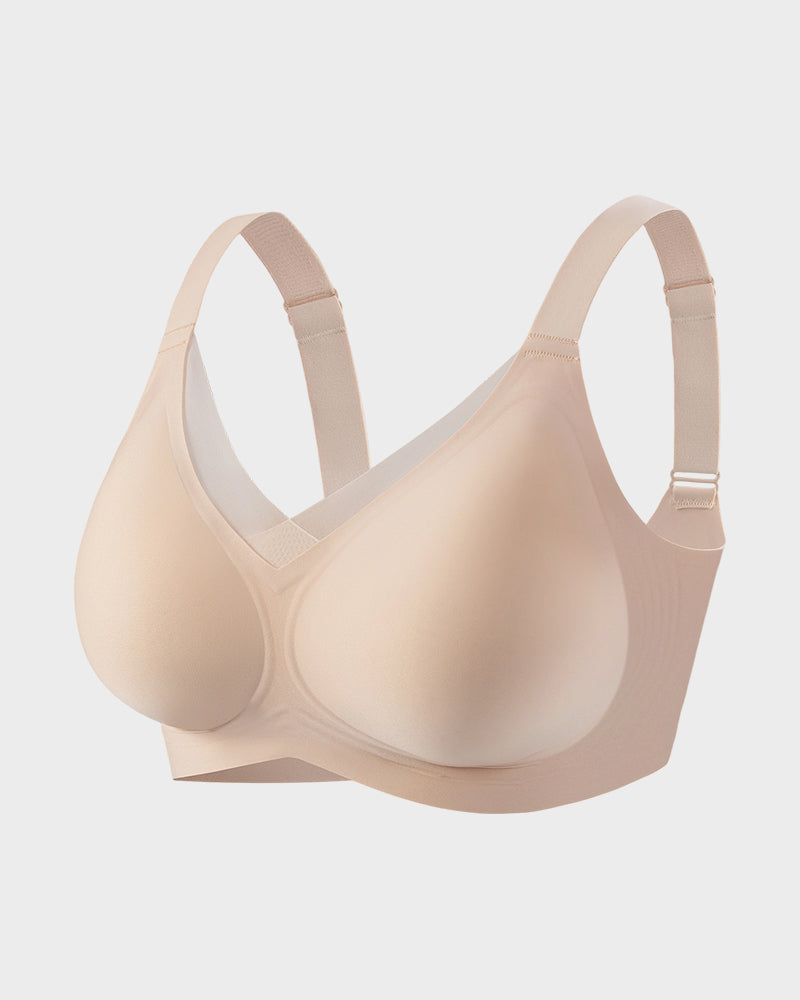 Womens Wireless Bras V Mesh Comfortable Bralette Supportive - Nude