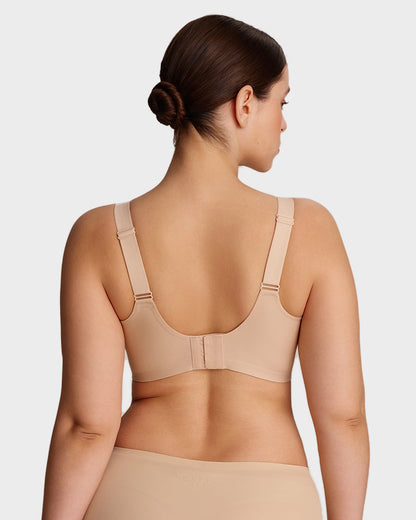 Womens Wireless Bras V Mesh Comfortable Bralette Supportive - Nude
