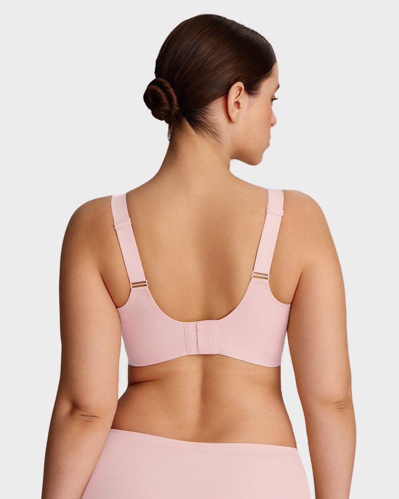Womens Wireless Bras V Mesh Comfortable Bralette Supportive - Pink