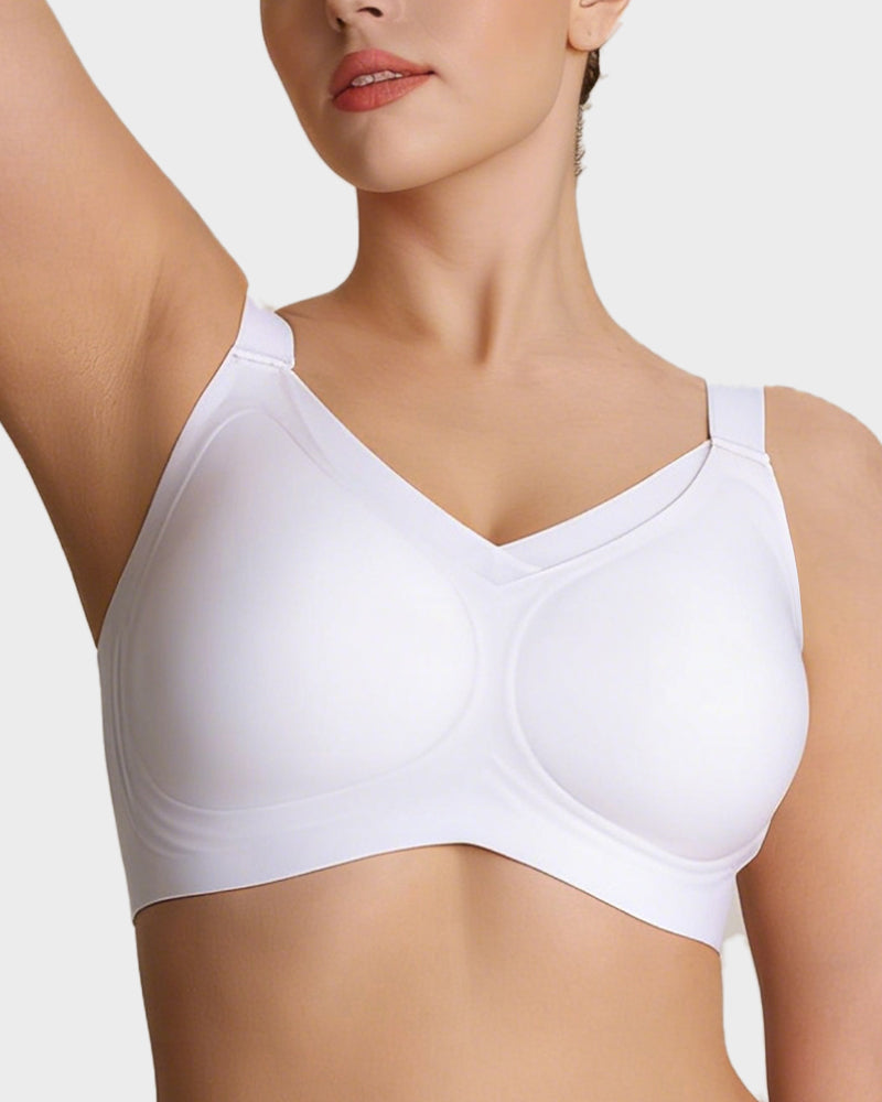 Womens Wireless Bras V Mesh Comfortable Bralette Supportive - White