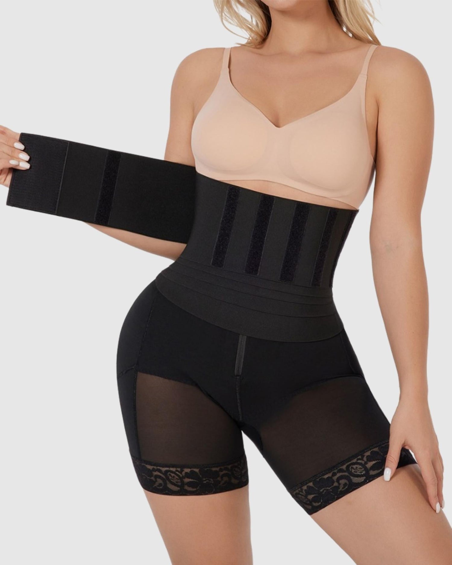 Latex Band Shaper Shorts in black