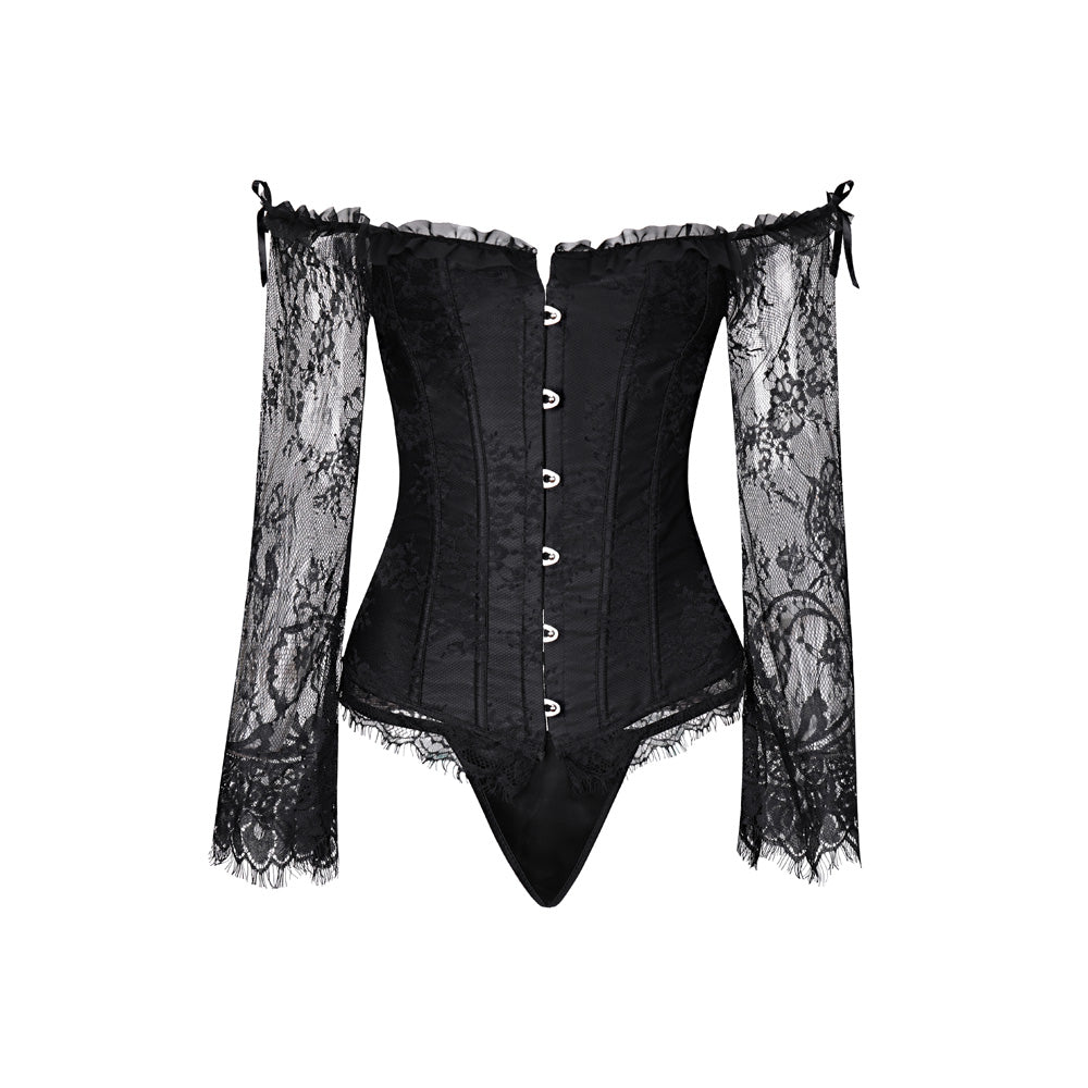 Lace Corset Set With Sleeve