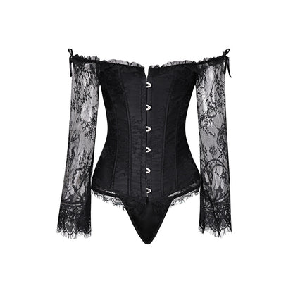 Lace Corset Set With Sleeve