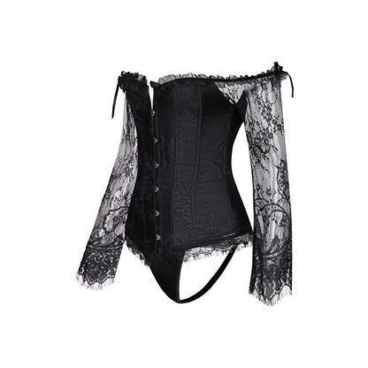 Lace Corset Set With Sleeve