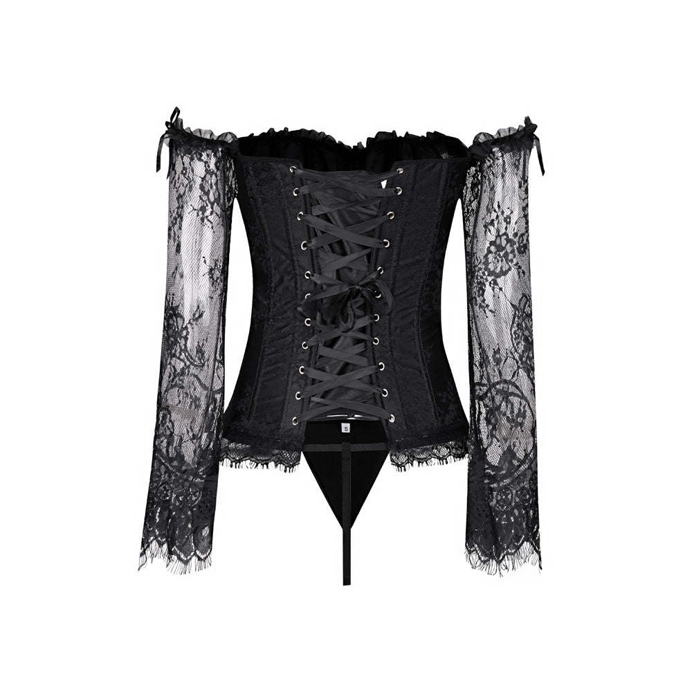 Lace Corset Set With Sleeve