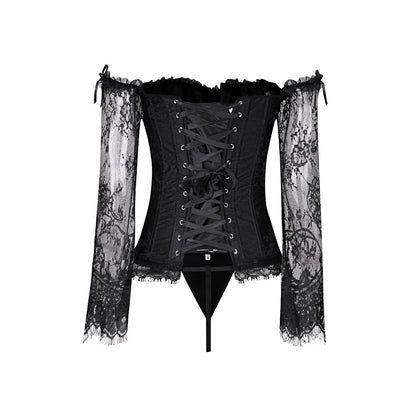 Lace Corset Set With Sleeve