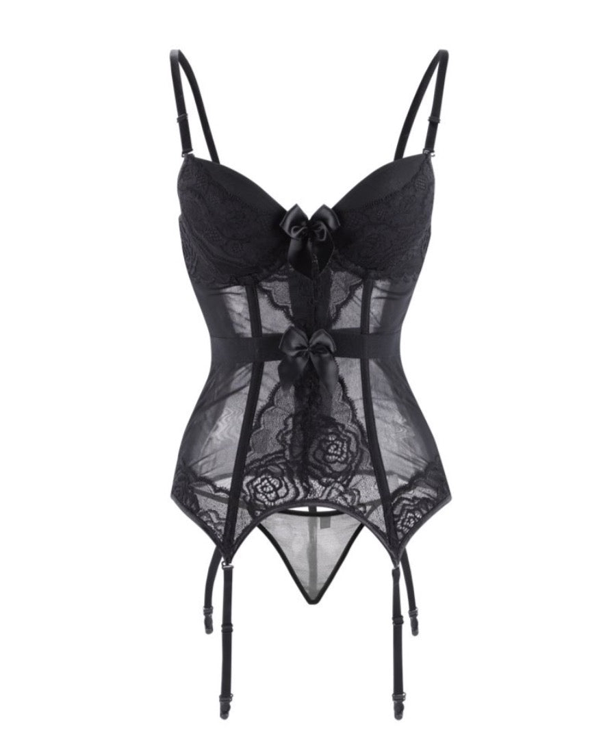 Floral Lace Bustier Set