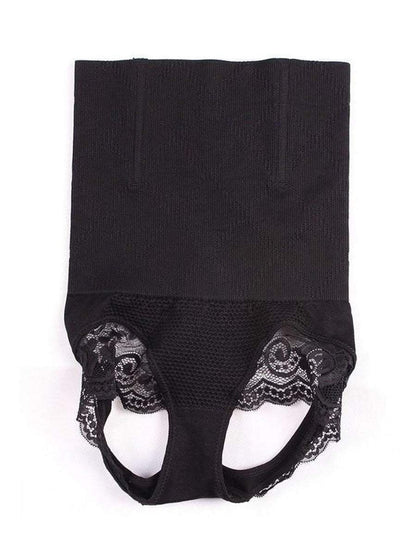 High Waist Boned Shaping Boyshort with Open-Rear-Lift Butt Lifter Hourglass Gal