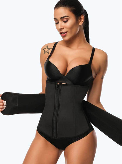 Latex Zipper Waist Shaper With Belt waist trainer Hourglass Gal