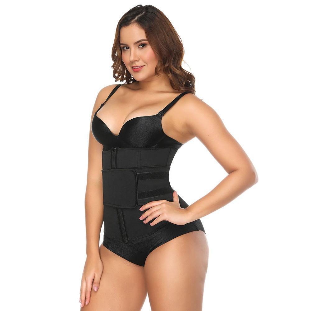 Latex Zipper Waist Shaper With Belt waist trainer Hourglass Gal