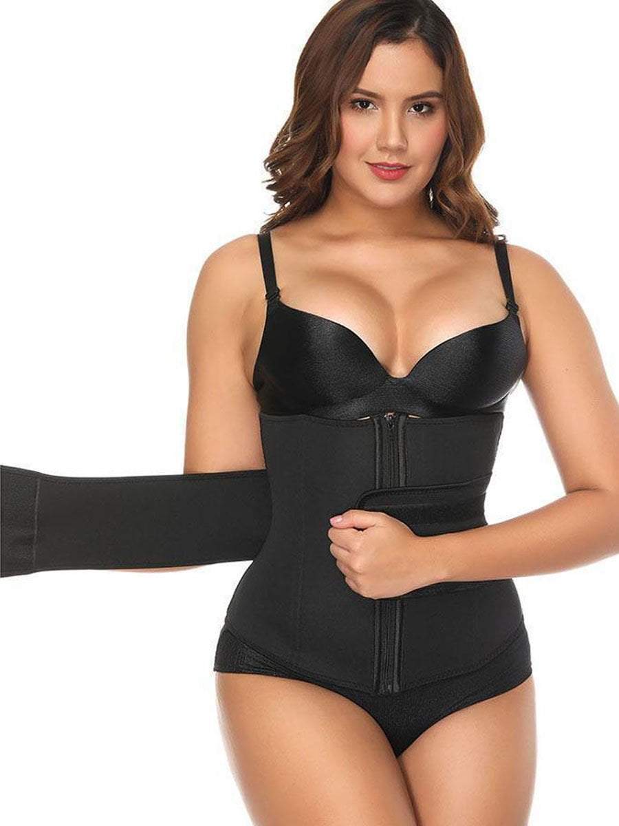 Latex Zipper Waist Shaper With Belt waist trainer Hourglass Gal
