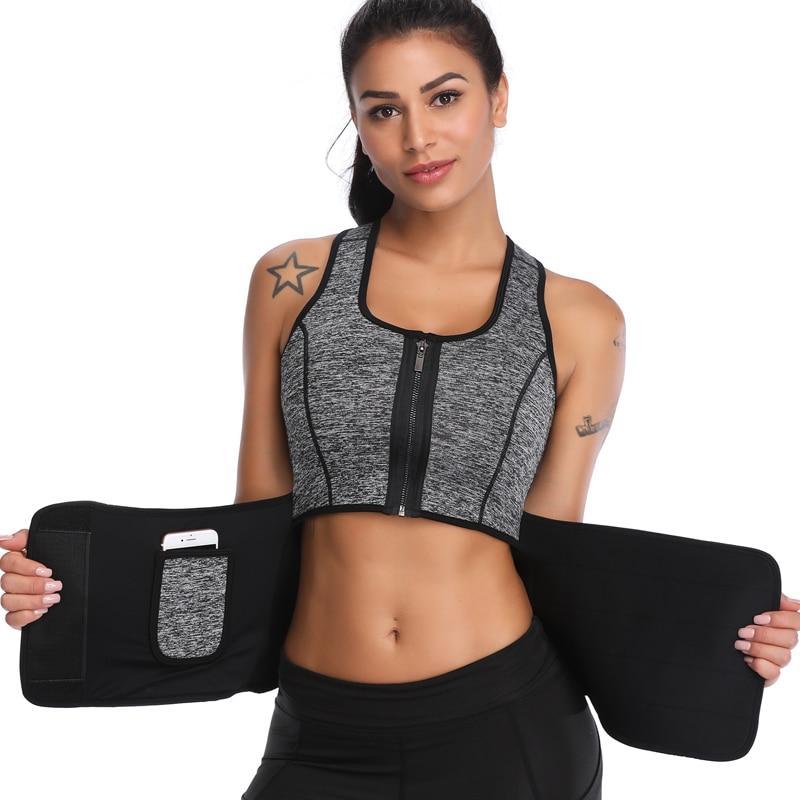 Neoprene Zip-up Waist Trainer Sweat Vest Active wear Gray / L Hourglass Gal