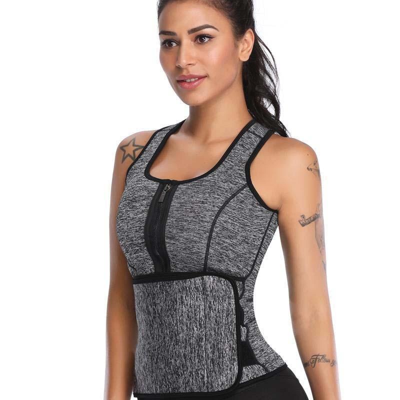 Neoprene Zip-up Waist Trainer Sweat Vest