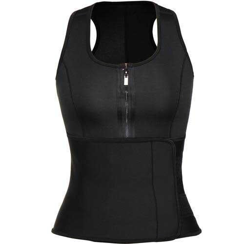 Neoprene Zip-up Waist Trainer Sweat Vest Active wear Hourglass Gal
