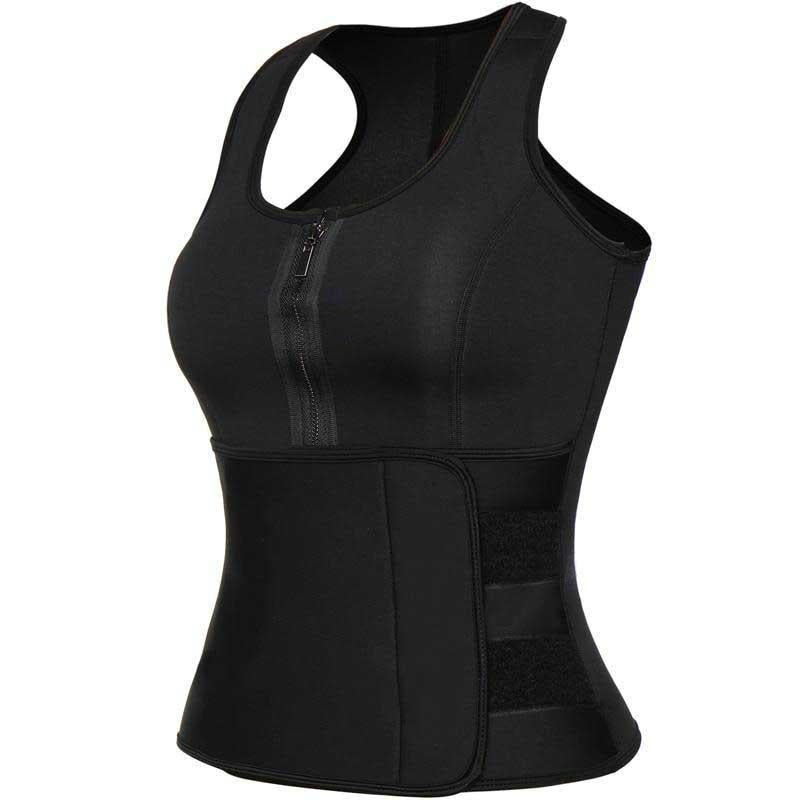 Neoprene Zip-up Waist Trainer Sweat Vest Active wear Hourglass Gal