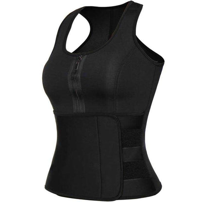 Neoprene Zip-up Waist Trainer Sweat Vest Active wear Hourglass Gal