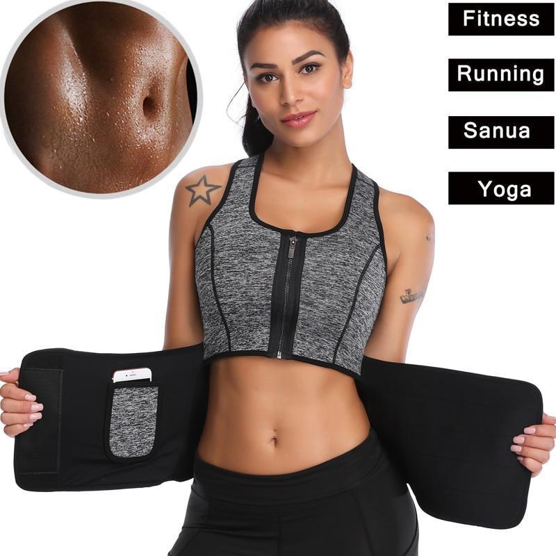 Neoprene Zip-up Waist Trainer Sweat Vest Active wear Hourglass Gal