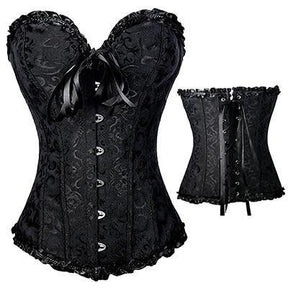 Sexy Lace-Up Bustier Boned Corset corset Black / 2XL Hourglass Gal