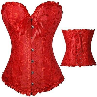 Sexy Lace-Up Bustier Boned Corset corset Red / 2XL Hourglass Gal