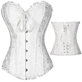 Sexy Lace-Up Bustier Boned Corset corset White / 2XL Hourglass Gal